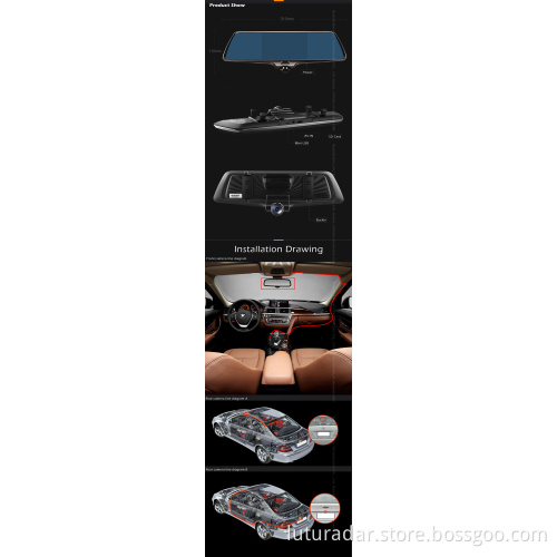 360 car rearview mirror camera recorder hd1080P car dvr camera